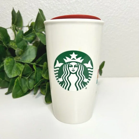 Starbucks Disneyland 2021 Christmas Holiday Mickey Ceramic Travel Tumbler 12oz - Picture 2 of 7